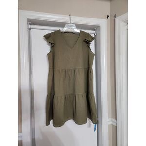 Cupshe Olive Green Tiered Dress‎